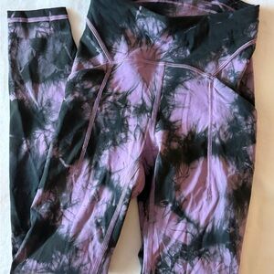 lululemon athletica Purple and Black Tie-Dye Cropped Pants